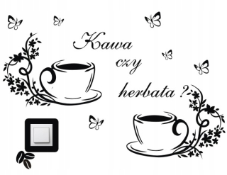 Detské samolepky na stenu - Nálepka na stenu do kuchyne, káva 120x60