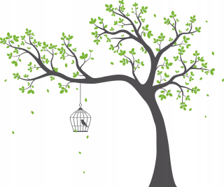 Detské samolepky na stenu - Lepiaca obraz na stenu Two-tone tree 362 180 cm