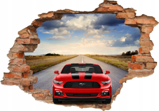 Detské samolepky na stenu - 3D samolepky Mustang Shelby Autá 100x70cm