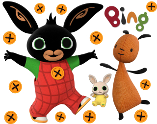 Detské samolepky na stenu - Samolepky Bing Bunny, Flop a Charlie Pack