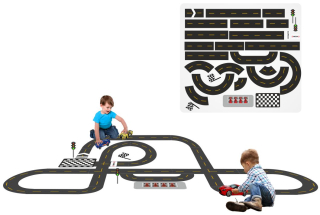 Detské samolepky na stenu - Samolepky Racetrack na podlahe vozňa 190x100cm