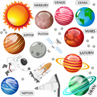 Detské samolepky na stenu - Deti samolepky Solar System Cosmos Planets