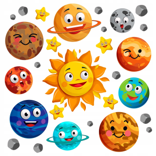 Detské samolepky na stenu - Deti samolepky Planet Solar System Cosmos