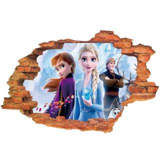 Detské samolepky na stenu - 3D samolepky na stenu Land ľadovej 2 deti Elsa