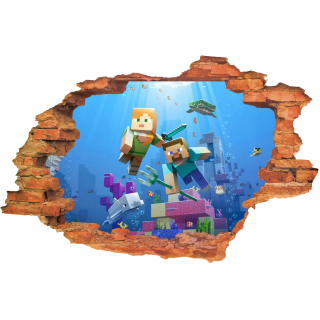 Detské samolepky na stenu - 3D samolepky na stenu Minecraft pre deti