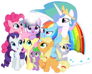 Detské samolepky na stenu - 3D samolepky na stenu My Little Pony Ponies 70cm