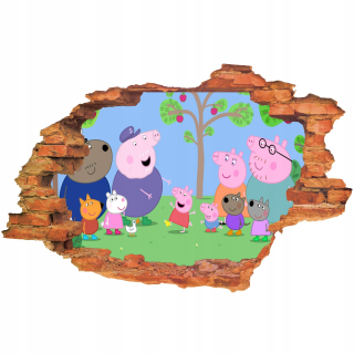 Detské samolepky na stenu - 3D nástenné nálepky Peppa prasa pre deti