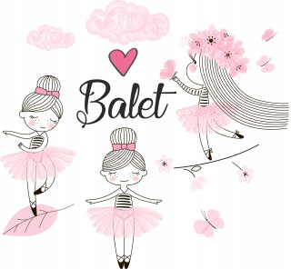 Detské samolepky na stenu - Samolepky na stenu Ballet Ballet 100x200cm BA