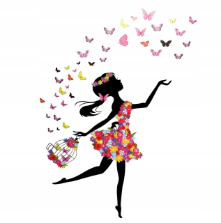 Detské samolepky na stenu - Samolepky na stenu Girl Motýle Víla
