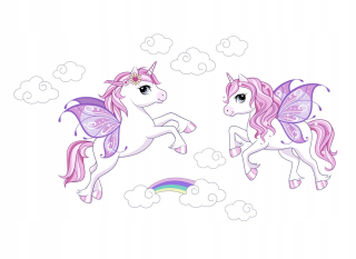 Detské samolepky na stenu - Samolepky na stenu Unicorn cloud nastaviť XL