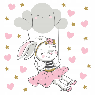 Detské samolepky na stenu - Samolepky na stenu Rabbit Swing Stars 100 cm