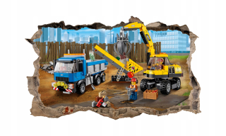 Detské samolepky na stenu - Lego City samolepky na stenu LC8 stena diera