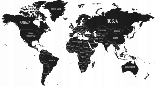 Detské samolepky na stenu - Samolepky na stenu SVETOVÁ MAPA s názvami krajín