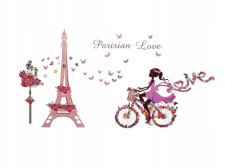 Detské samolepky na stenu - Samolepky na stenu Bike parížskej Eiffelovej veže