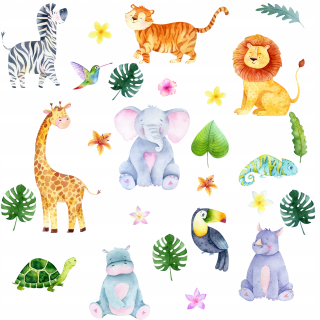 Detské samolepky na stenu - Samolepky na stenu pre deti Safari 2 50x100cm