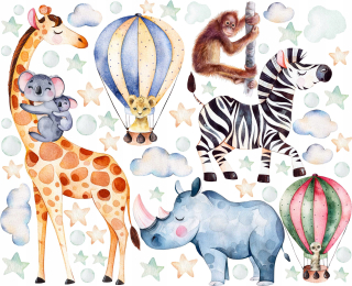 Detské samolepky na stenu - Samolepky na stenu pre deti trópoch Giraffe XL
