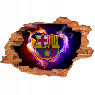 Detské samolepky na stenu - Samolepky na stenu Diera 3D FC Barcelona