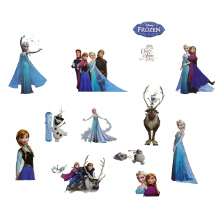Detské samolepky na stenu - Samolepky na stenu Frozen Elsa Anna