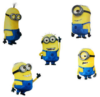 Detské samolepky na stenu - Nástenné samolepky Minion 5 znakov