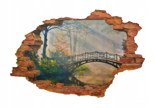 Detské samolepky na stenu - Nástenné nálepky Zobraziť 3D Bridge WS-0218