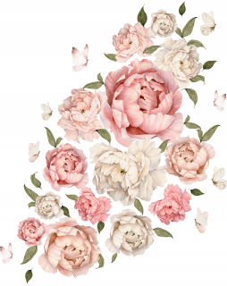 Detské samolepky na stenu - Wall stickers set kvety Pivonky 2 60x100