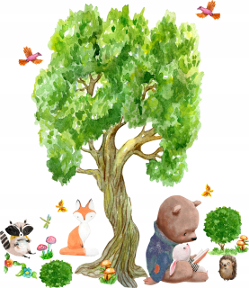 Detské samolepky na stenu - Samolepky na stenu pre deti Tree Forest D175 200cm