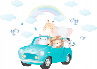 Detské samolepky na stenu - Samolepky na stenu pre deti auto D167 150cm