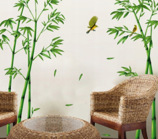Detské samolepky na stenu - Múr samolepky na stenu, green bamboo tree