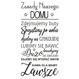 Detské samolepky na stenu - Múr nápis Samolepka - Pravidlá pre náš dom 257
