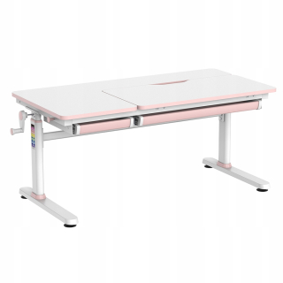 Spacetronik XD 120x60 bielo-ružový ergonomický detský polohovateľný písací stôl