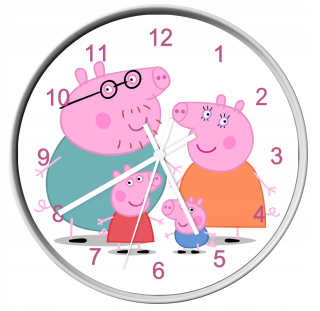 Hodiny do detskej izby - Nedotknuteľná farebná nástenná hodnota peppa