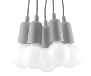 Luster do detskej izby - Moderné stropné svietidlo Diego 5 Gray SOLLUX LED
