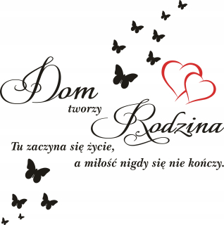 Samolepka na stenu Stickerlandia House je vyrobená Family 120x120 cm čierny nápis