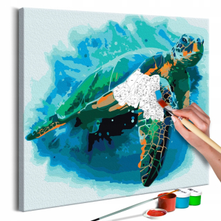 Canvas Tlač sfarbenie s číslami Zvieratá