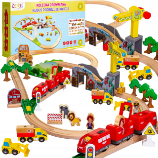 Drevená dráha pre deti - Obrovský drevený front. Vlak.