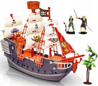 Pirátska loď piráti pirát łódź + figúrky
