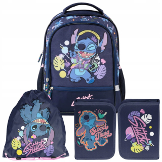 Lilo and Stitch Paso viackomorový školský batoh Odtiene fialovej, Odtiene modrej, Viacfarebná 19 l + 2 ďalšie produkty