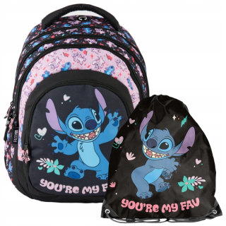 Lilo a Stitch Paso viackomorový školský batoh, viacfarebný, 19 l + taška Paso Lilo a Stitch 45 x 34 cm