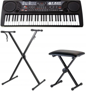 Klávesnica orgány MQ-809 USB mikrofón + statív + lavica