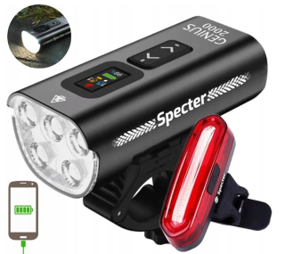 Spectre GENIUS 2000 lm USB osvetlenie na bicykel