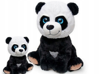 Panda s malými panda plyšovými maskotmi veľké oči