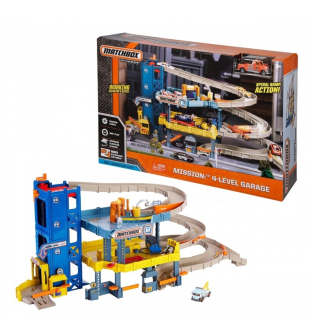Gazáž pre autíčka - Parkovanie Matchbox Misia Level Garáž CJM67