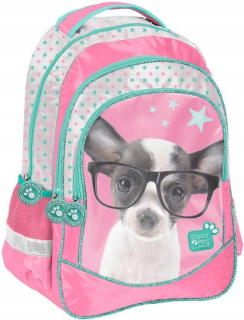 Školský batoh - Paso Backpack School Studio Domáce zvieratá Pes s okuliarmi