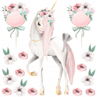 Detské samolepky na stenu - Pastel Unicorn steny samolepky