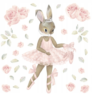 Detské samolepky na stenu - Pastel Bunny Ballet samolepky na stenu