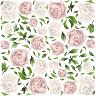 Detské samolepky na stenu - Peonia Pivonky kvetinami samolepky na stenu 250cm XXL