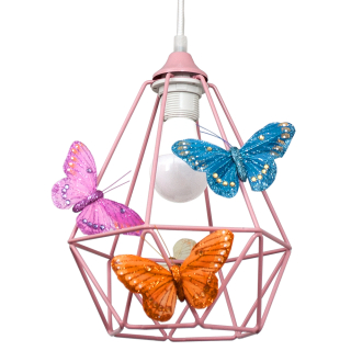 Luster do detskej izby - Krásna lampa visí motýľ 1 ružová - môžete LED