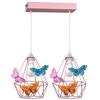 Luster do detskej izby - Krásna lampa visí motýľ 2 ruže - môžete viedla