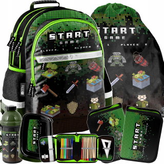 Školský batoh - Pixels School Backpack Minecraft Boys Set