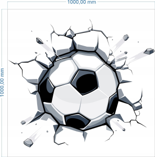 Detské samolepky na stenu - 3D futbal futbal samolepky na stenu 100 cm